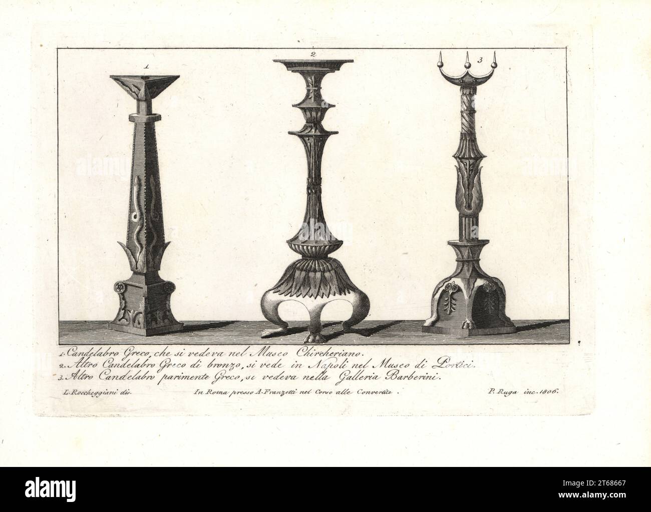 Greek candelabra in the Kircherian Museum 1, bronze Greek candelabra in