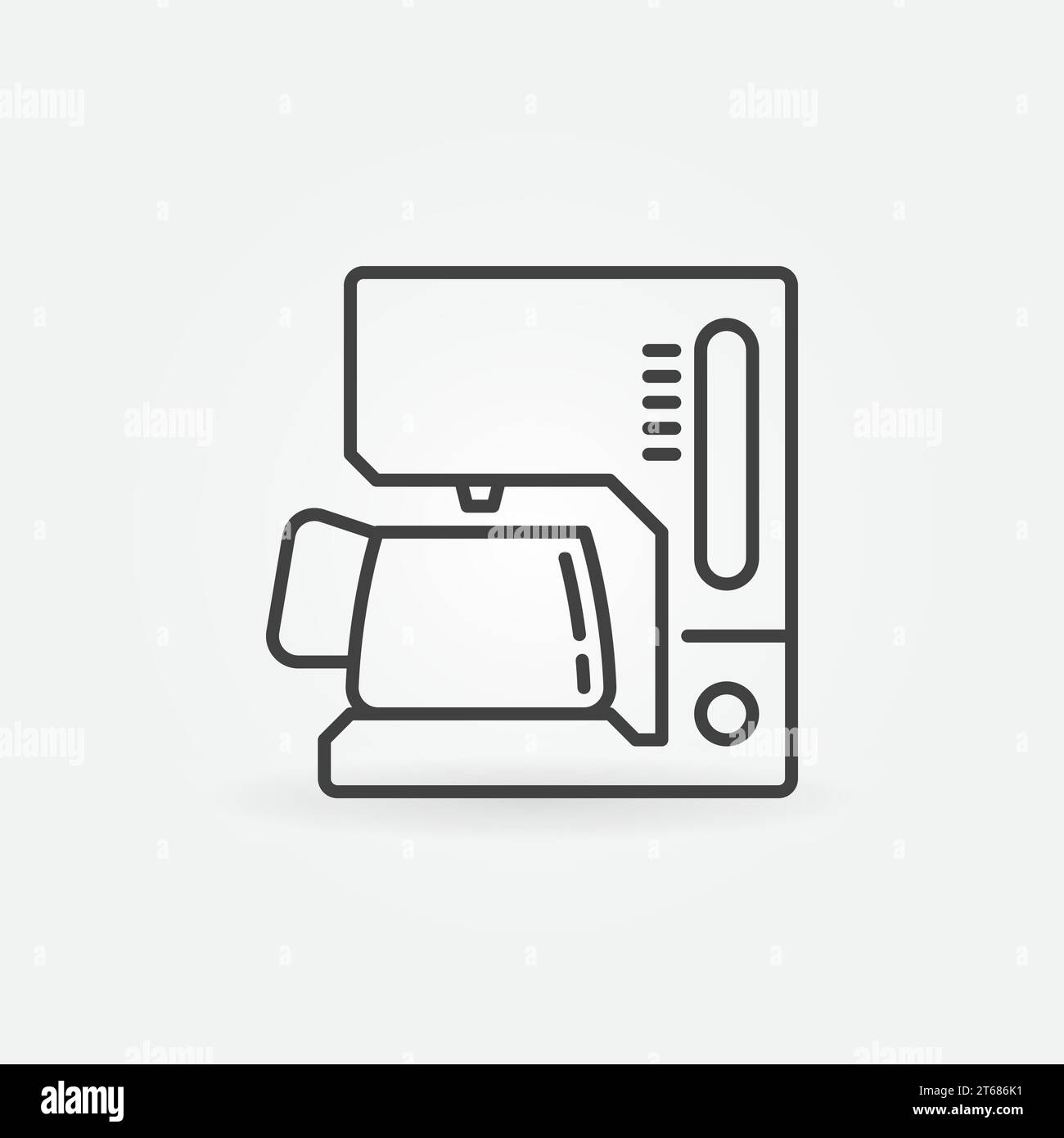 Coffee maker vector icon or design element in thin line style Stock Vector