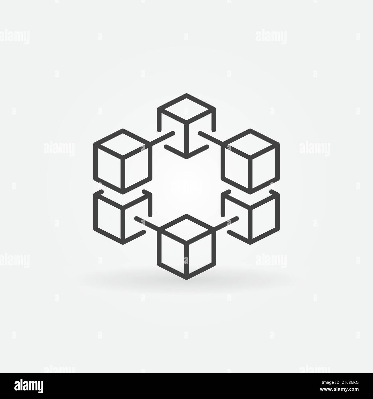 Blockchain vector line concept icon or logo element Stock Vector