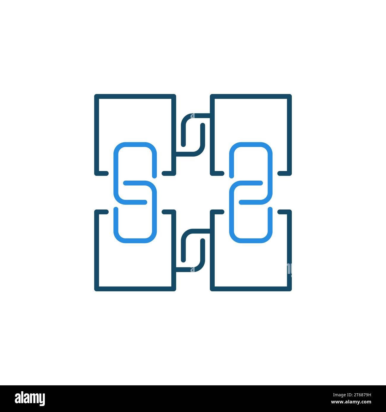 Blockchain Technology vector concept blue modern icon or logo element Stock Vector