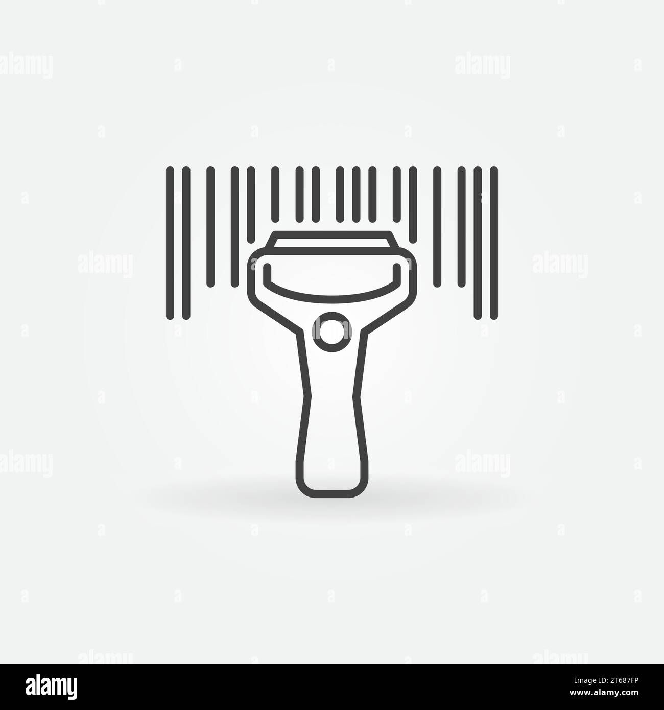 Barcode scanning linear icon. Vector bar code scanner concept symbol in ...