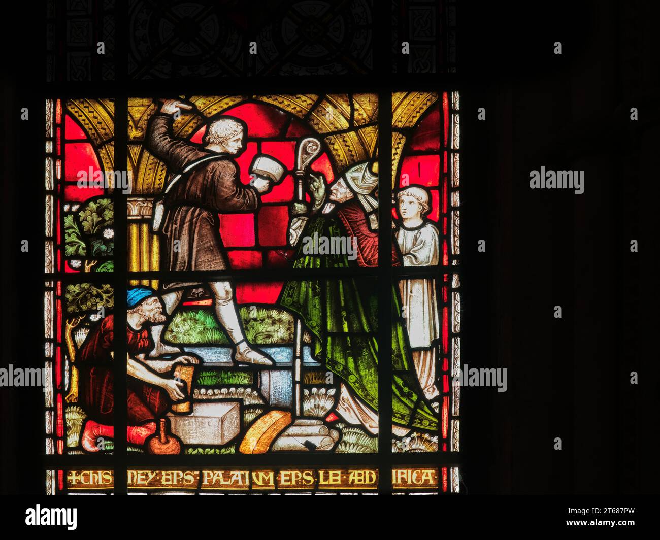 Stained glass window in the chapter house of the cathedral at Lincoln