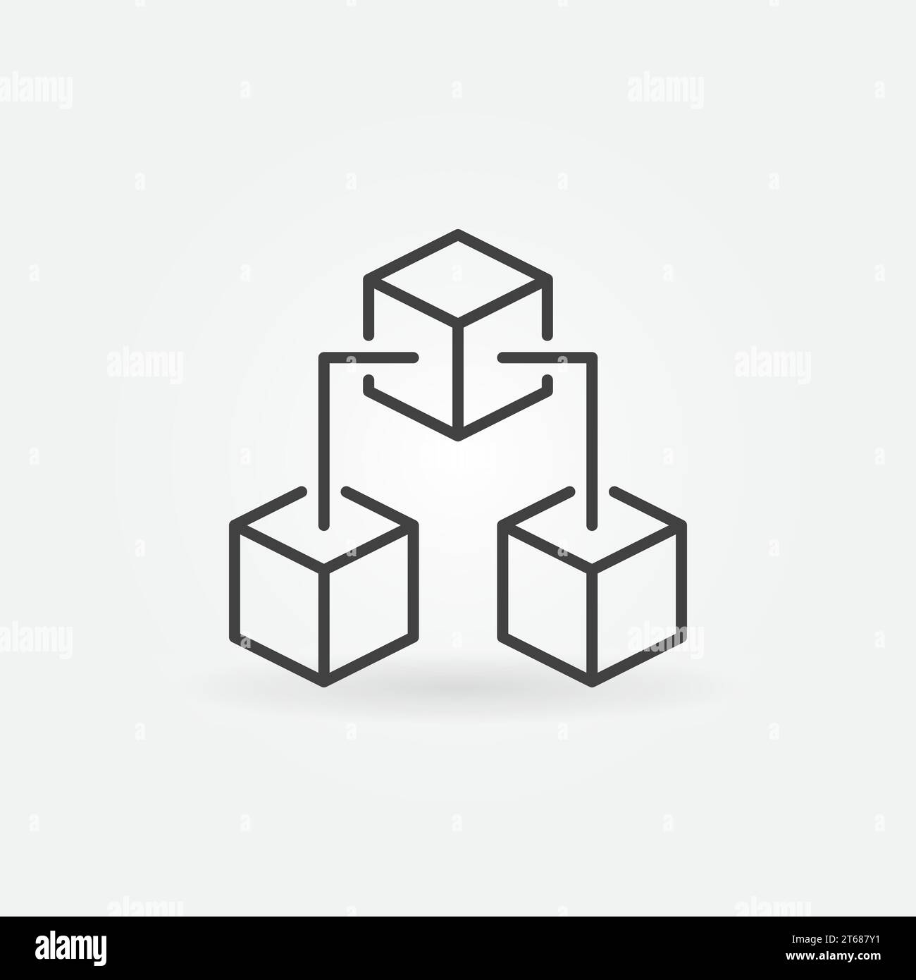 Block chain or decentralization vector concept icon in thin line style Stock Vector