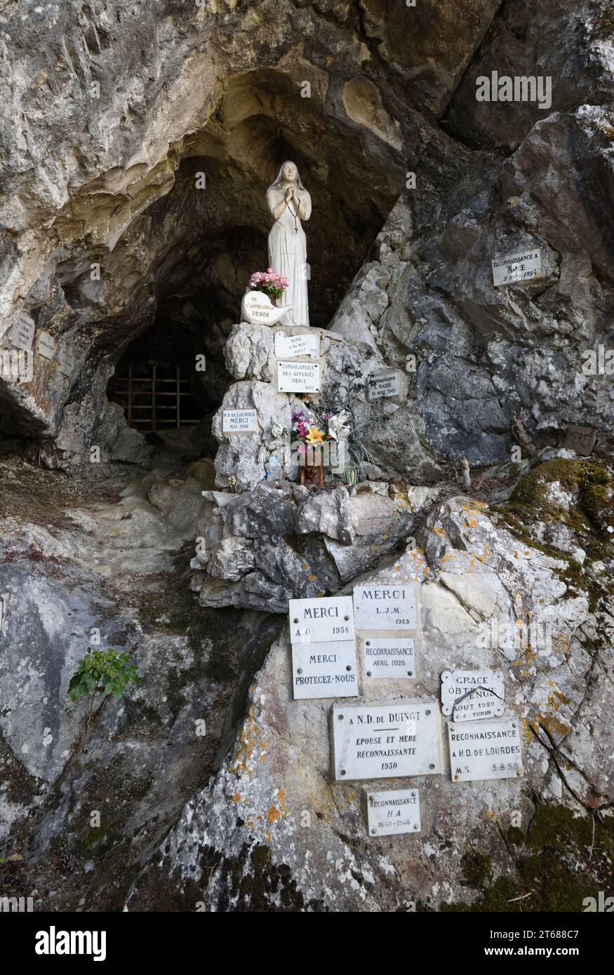 Sacred Cave, Grotto ou Grotte de Notre-Dame du Lac with Virgin Mary ...