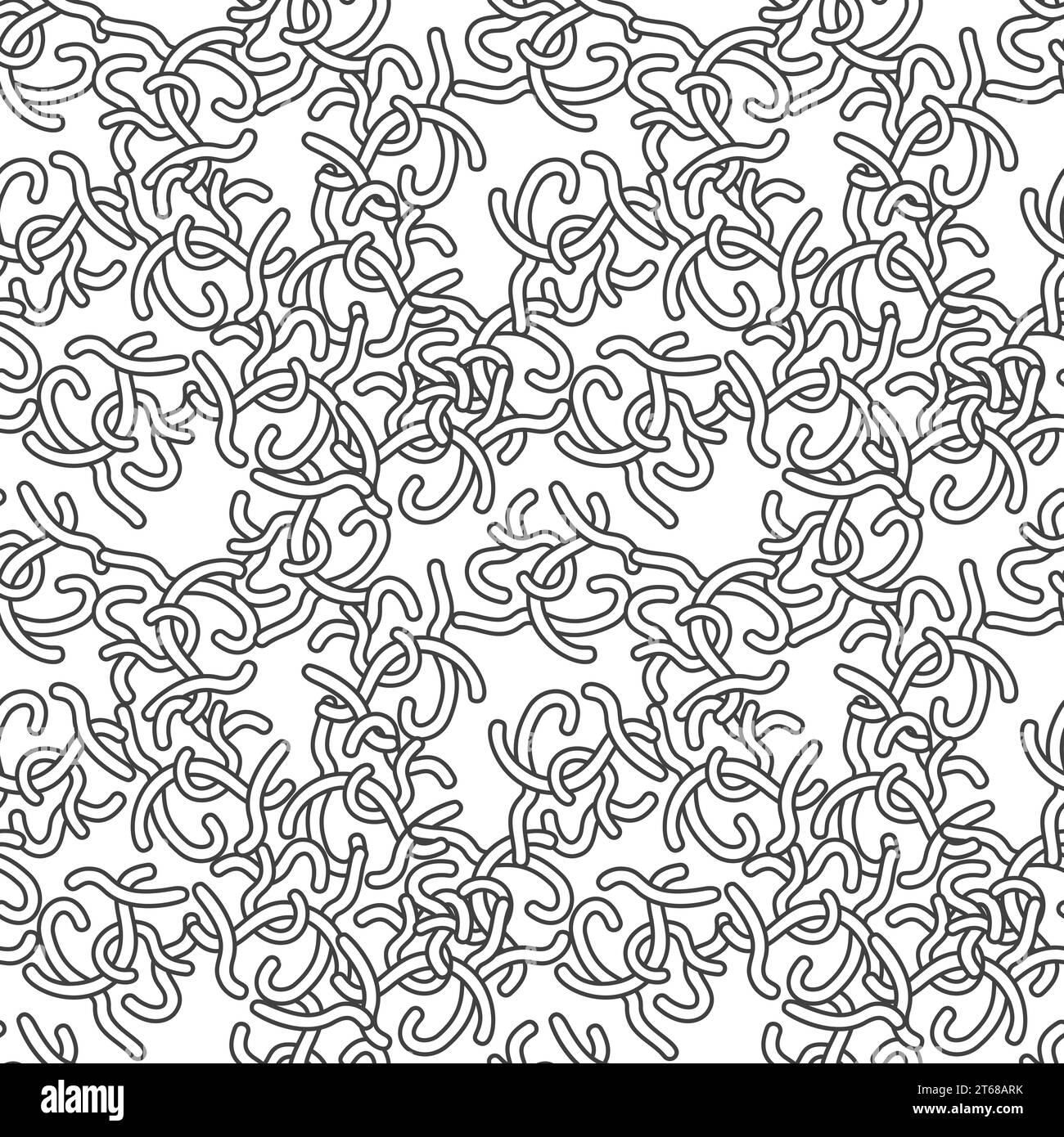 Helminths concept vector Seamless Pattern in thin line style. Parasitic Worms background Stock Vector