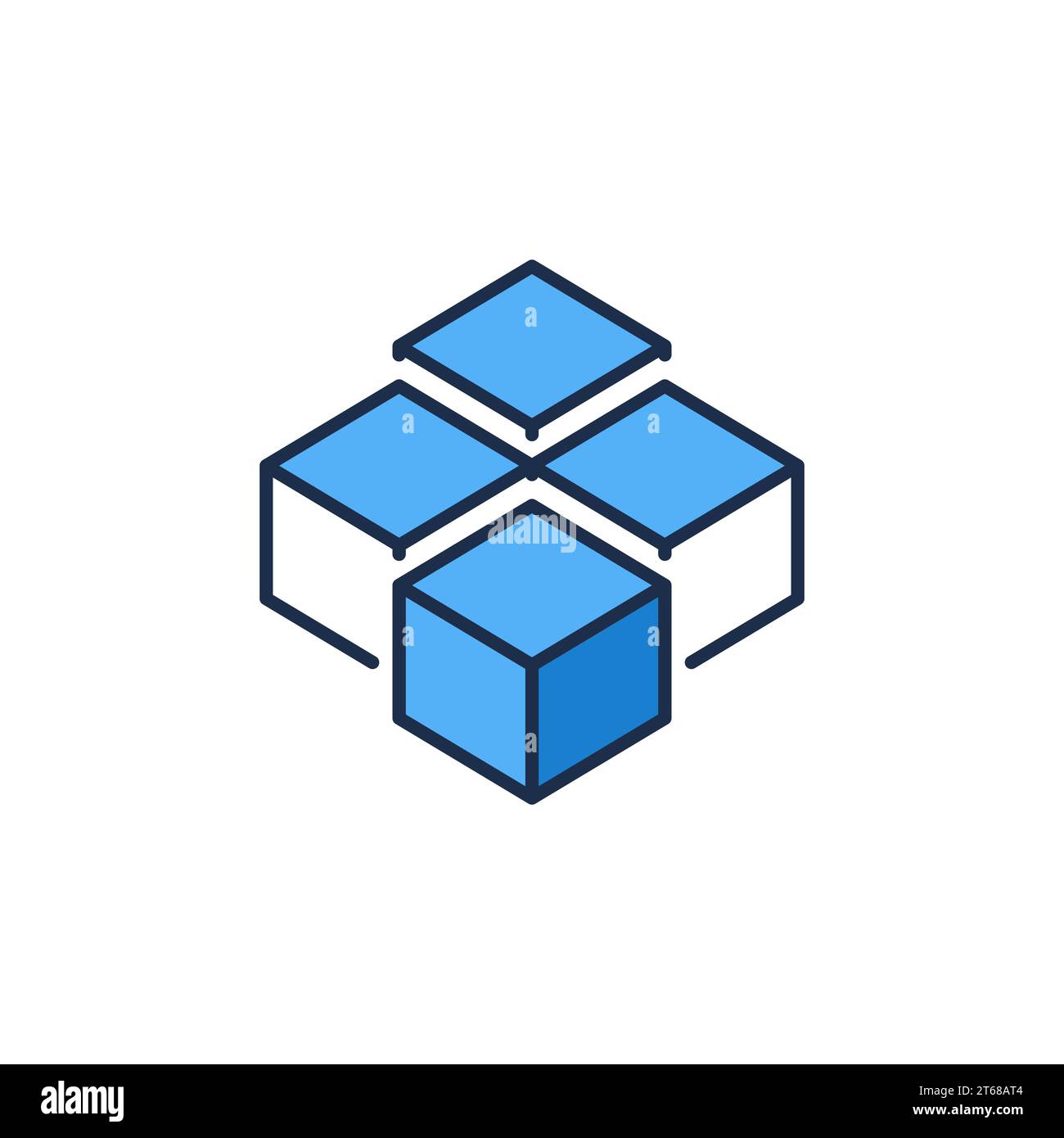 Block Chain vector concept creative icon - Cryptocurrency abstract blue ...
