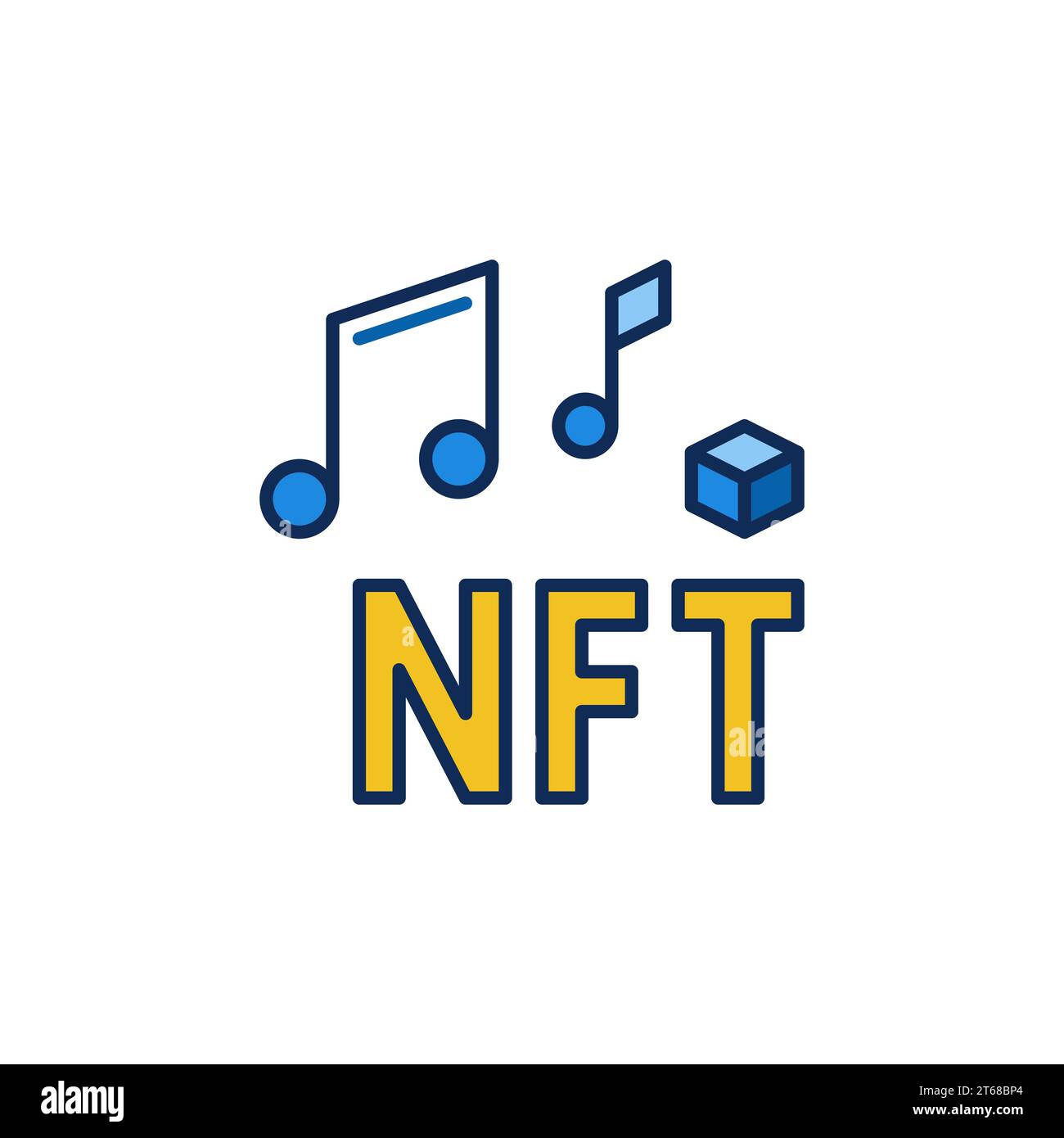 Music NFT vector concept modern icon or Non-Fungible Audio Token symbol Stock Vector