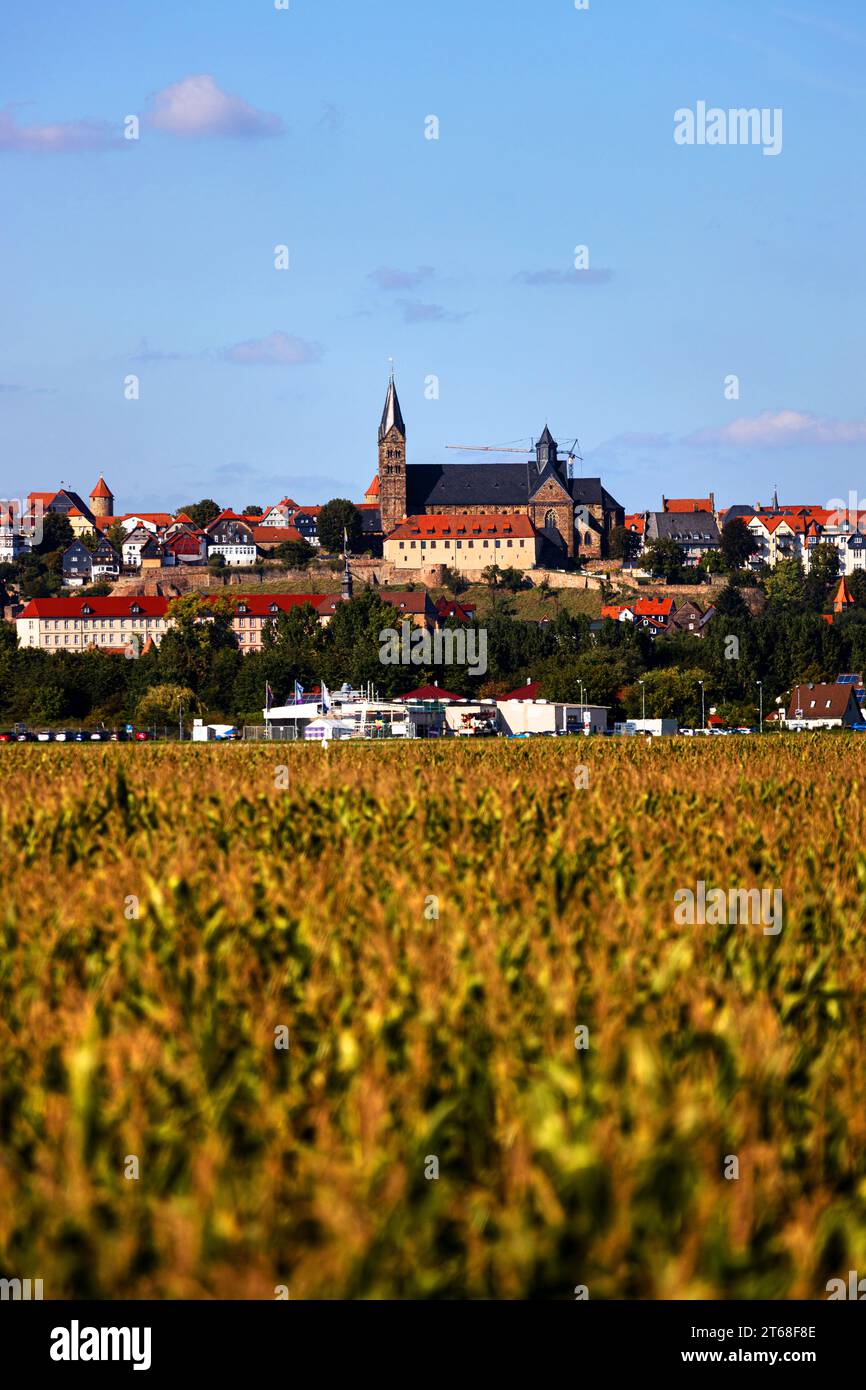 historic german city of fritzlar in the back perpendicular Stock Photo