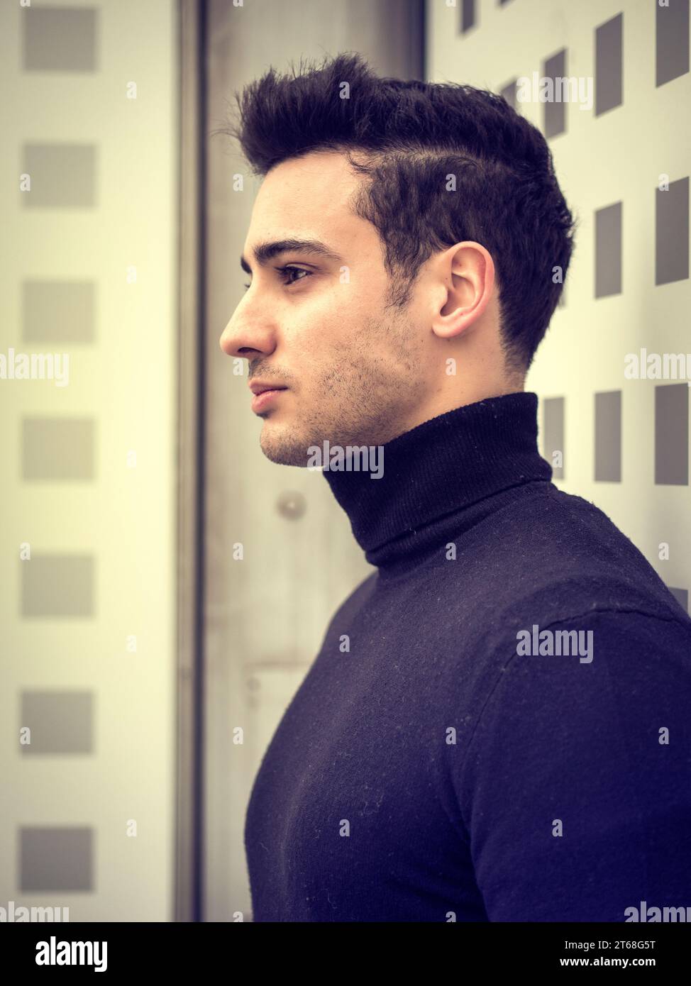 One handsome young man in urban setting in moden city Stock Photo - Alamy