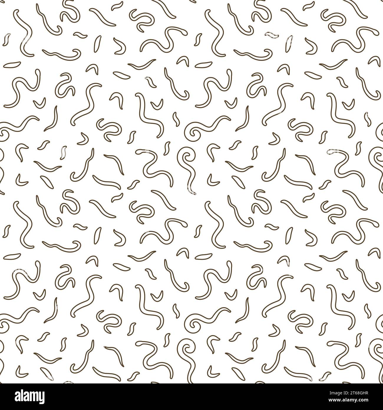 Helminths vector concept minimal Seamless Pattern or Background in line style Stock Vector
