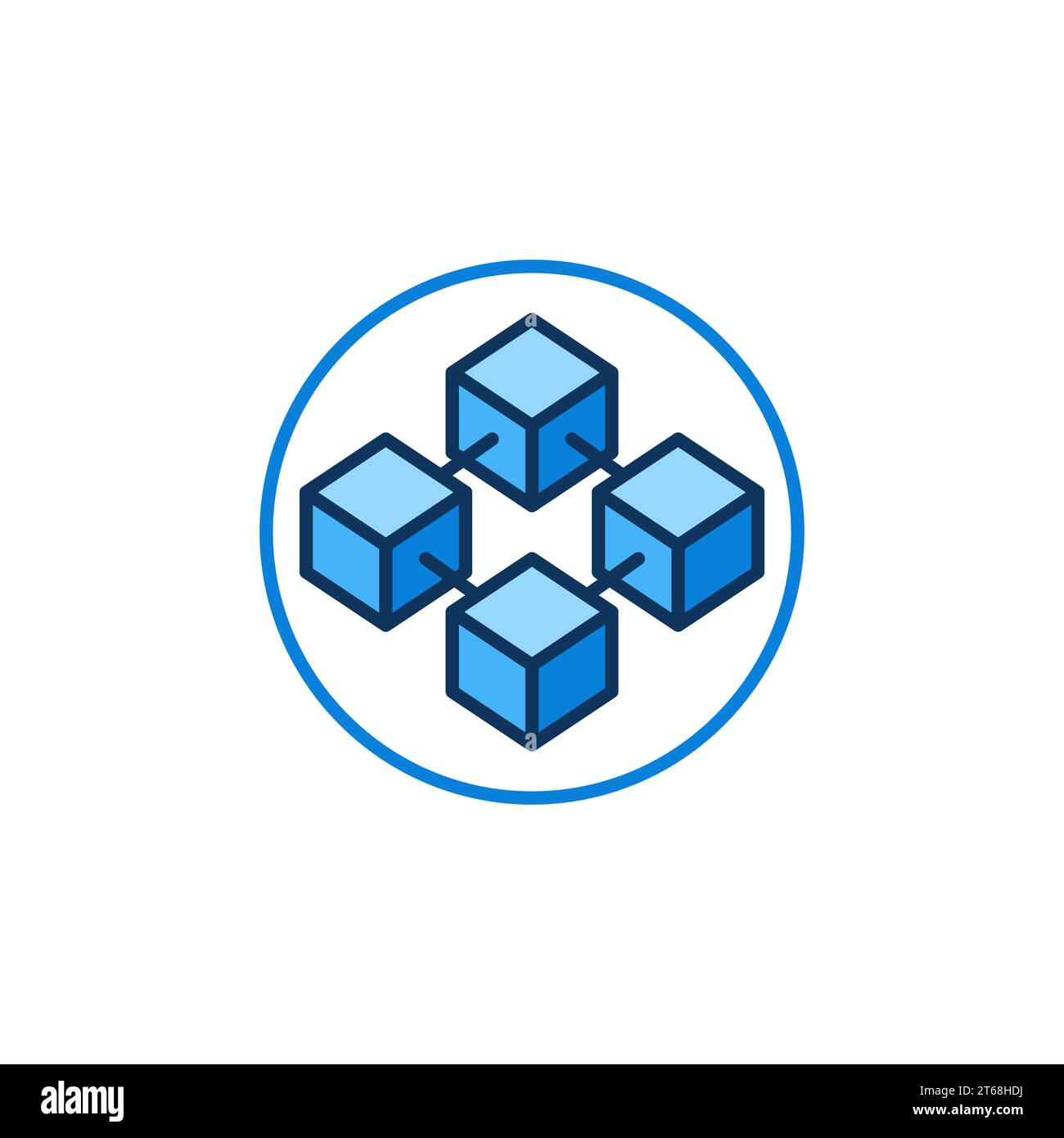Circle with Block Chain vector concept blue icon or Cryptocurrency ...