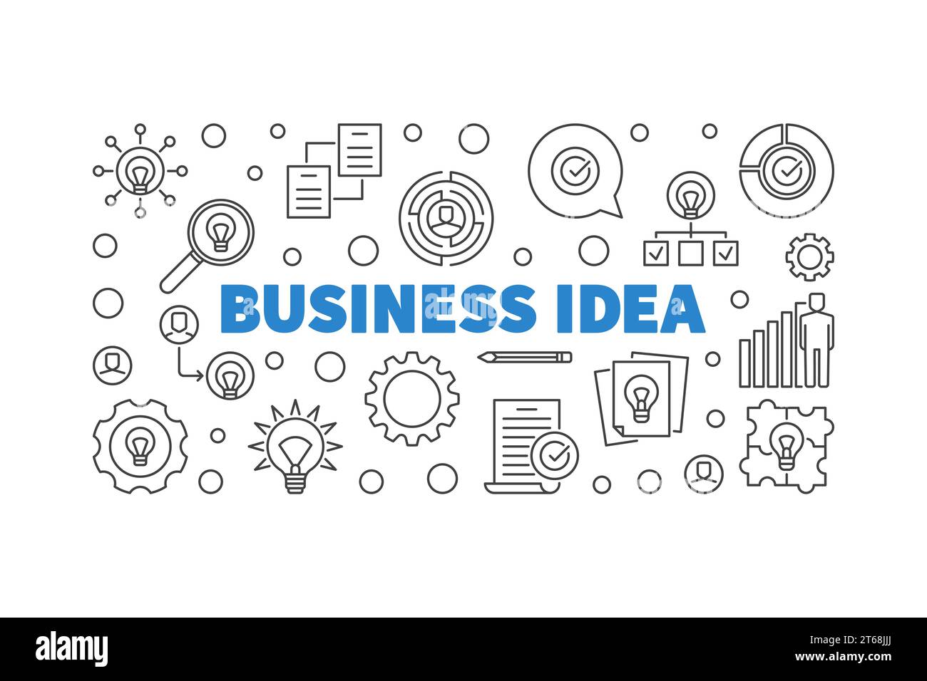 Vector Business Idea concept outline banner or illustration on white ...