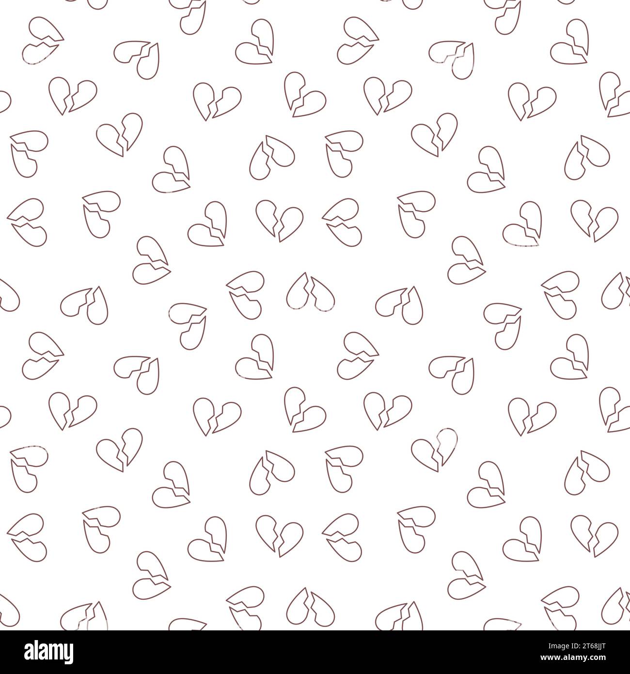 Vector Heartbreak concept outline seamless pattern with white ...