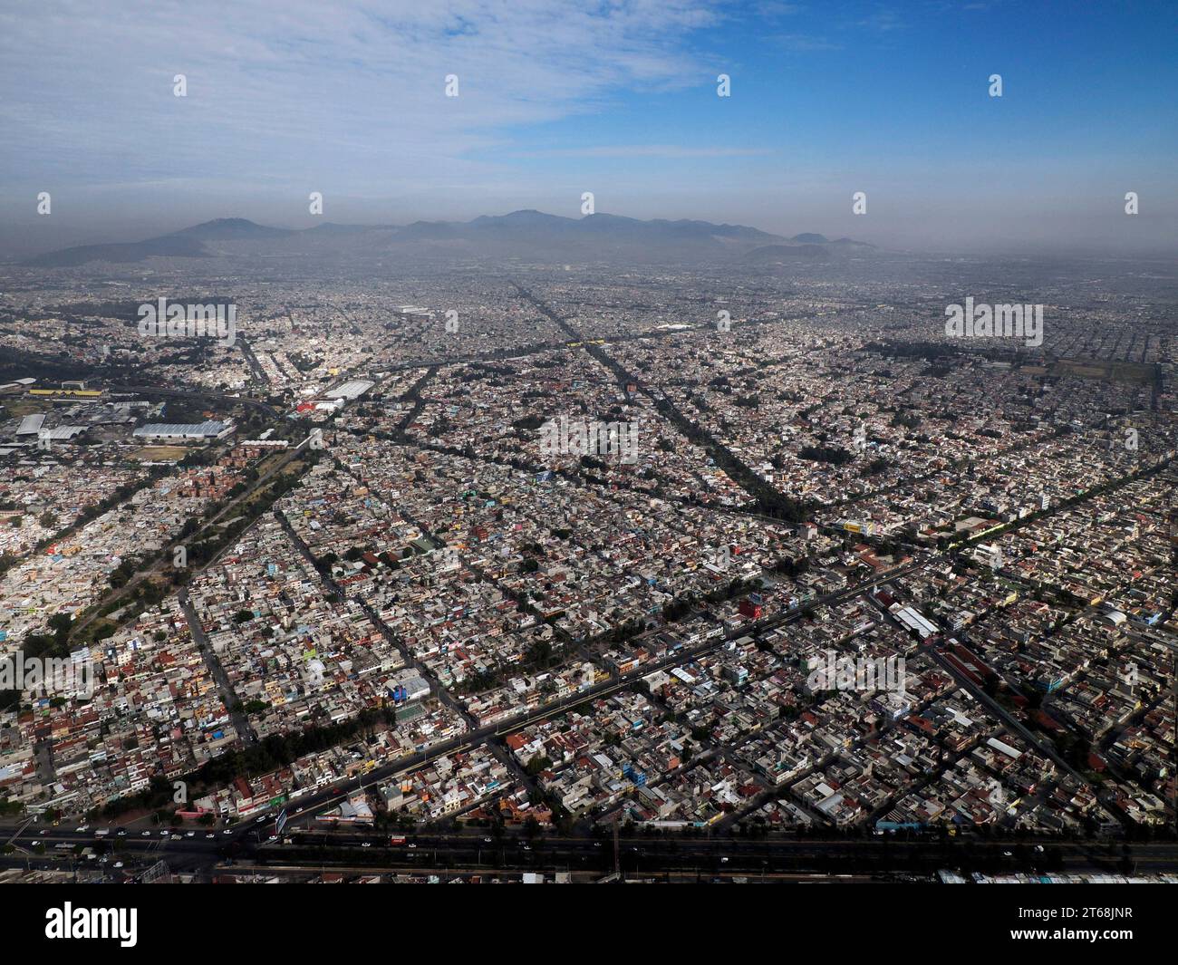 mexico city aerial view landscape from airplane panorama Stock Photo ...