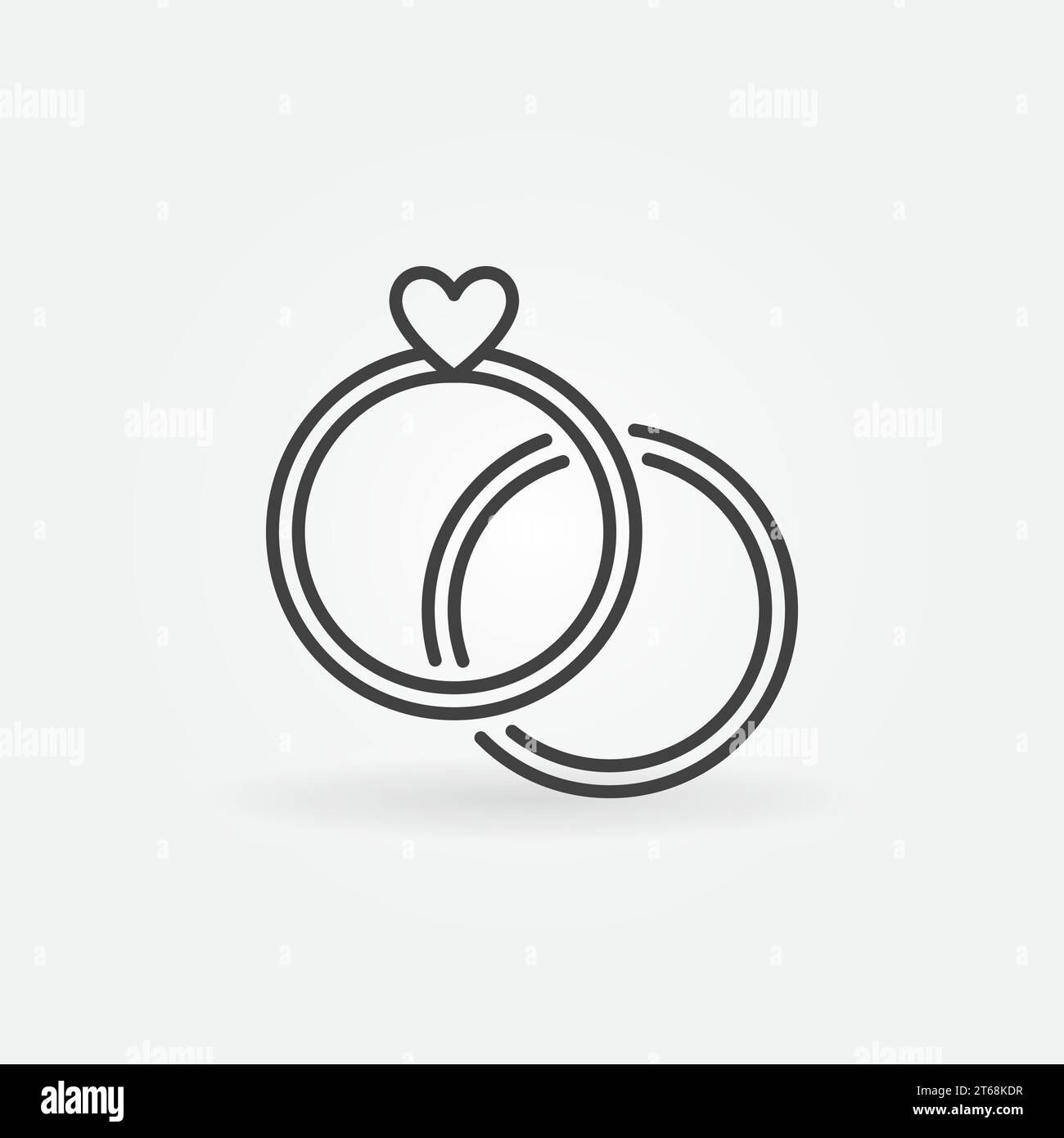 Two Engagment Rings vector concept line icon. Wedding Rings symbol in ...