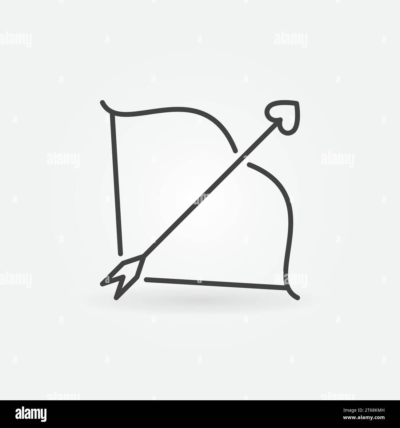 Bow and Cupid Arrow vector linear icon. Valentines day concept symbol ...