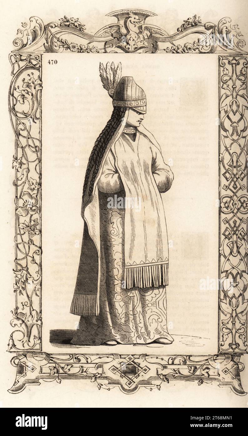 Costume of a woman of Tripoli, Libya, Ottoman Empire, 16th century. In ...