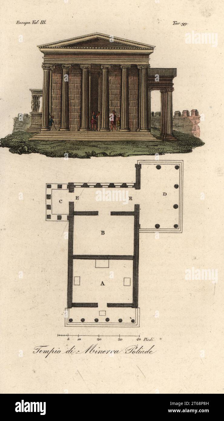 Plan and elevation of the Erechtheion or Erechtheum A, Temple of ...