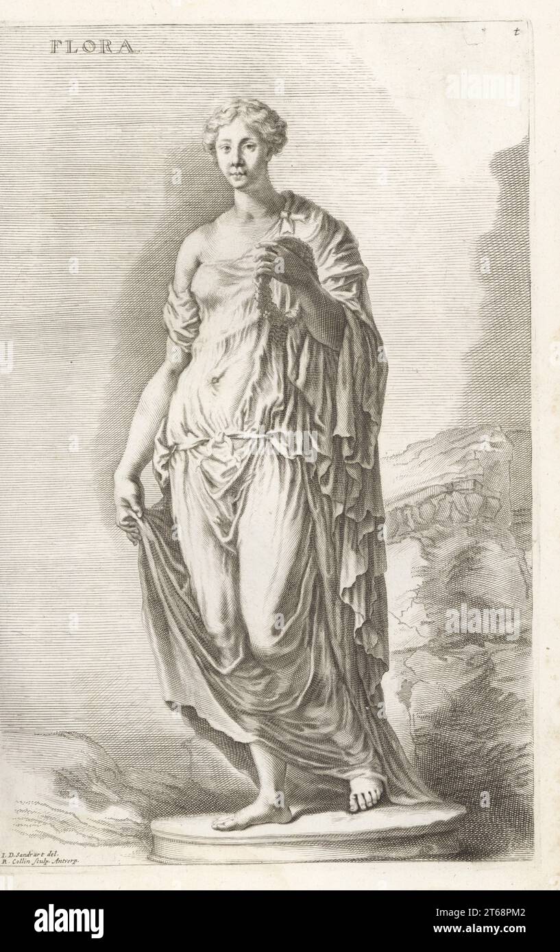 The Flora Farnese sculpture. Roman goddess of flowers and spring ...
