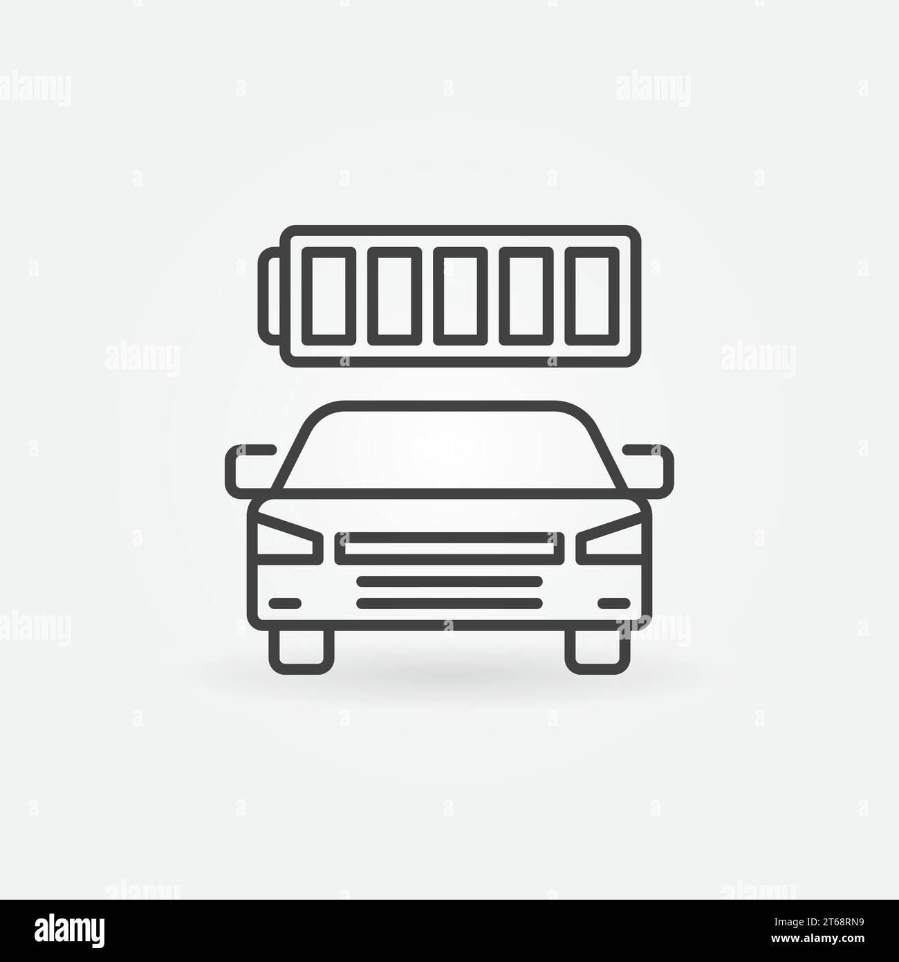 Electric car with battery vector concept icon in thin line style Stock ...