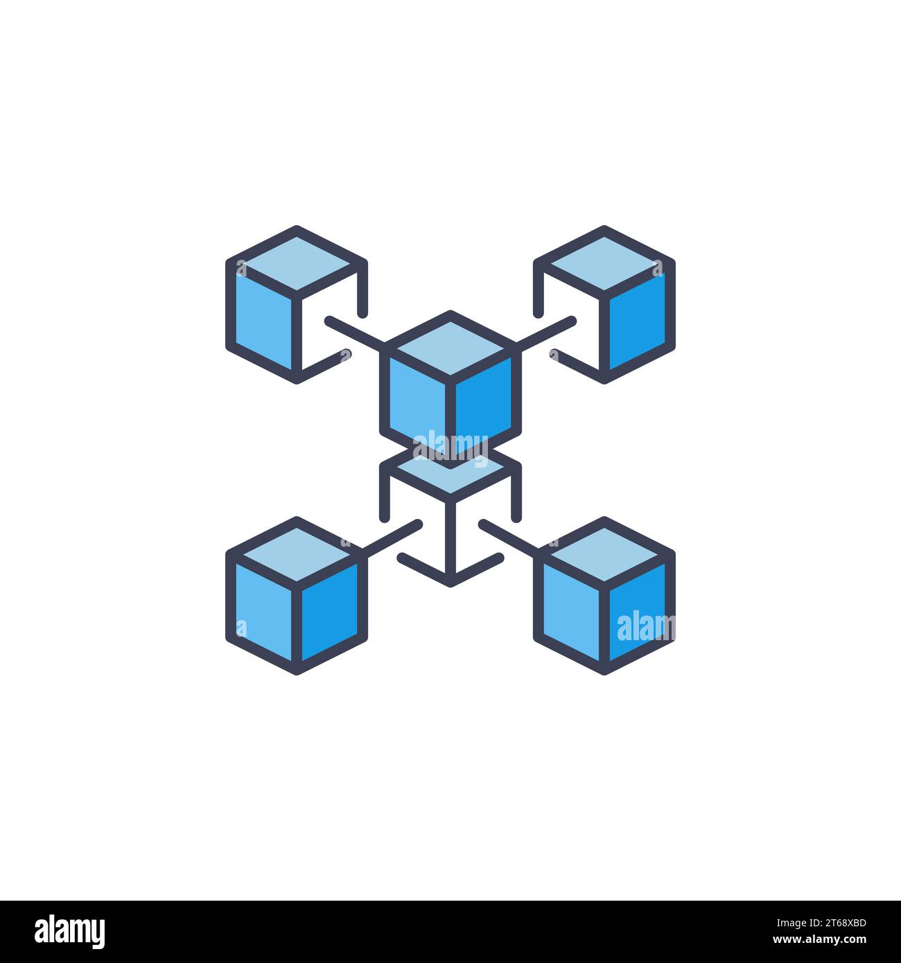 Blue BlockChain crypto icon. Vector cryptocurrency concept symbol Stock Vector