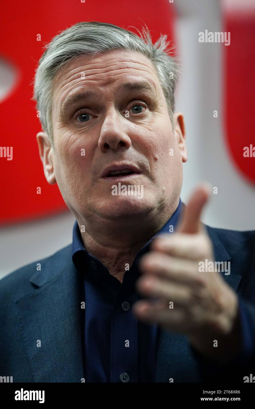 Labour leader Sir Keir Starmer during a visit to regional newspaper The