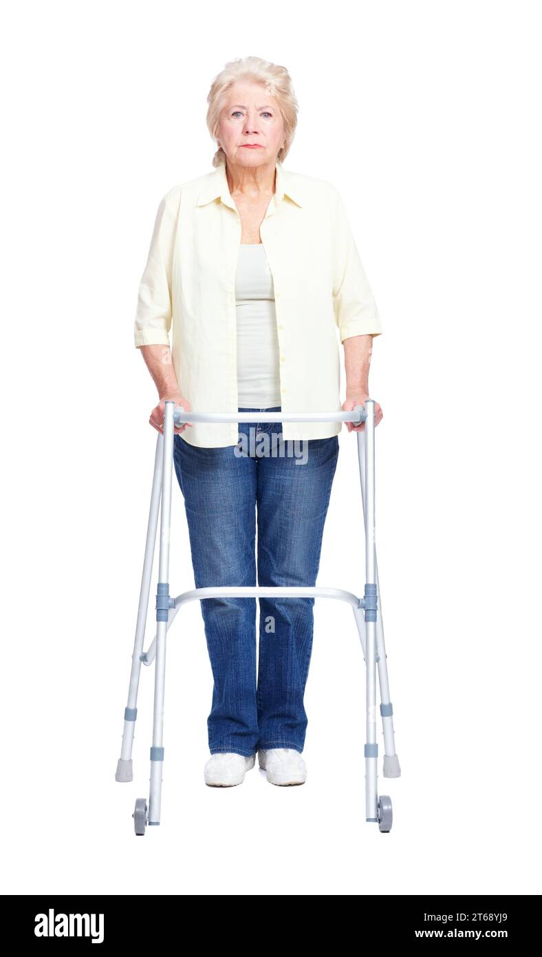 granny with crutch Stock Photo - Alamy