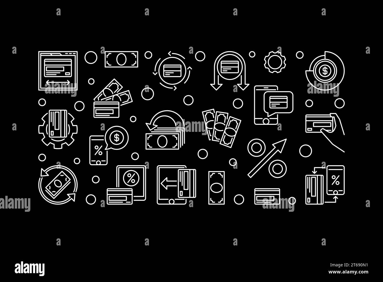 Cashback linear horizontal illustration vector cashback reward