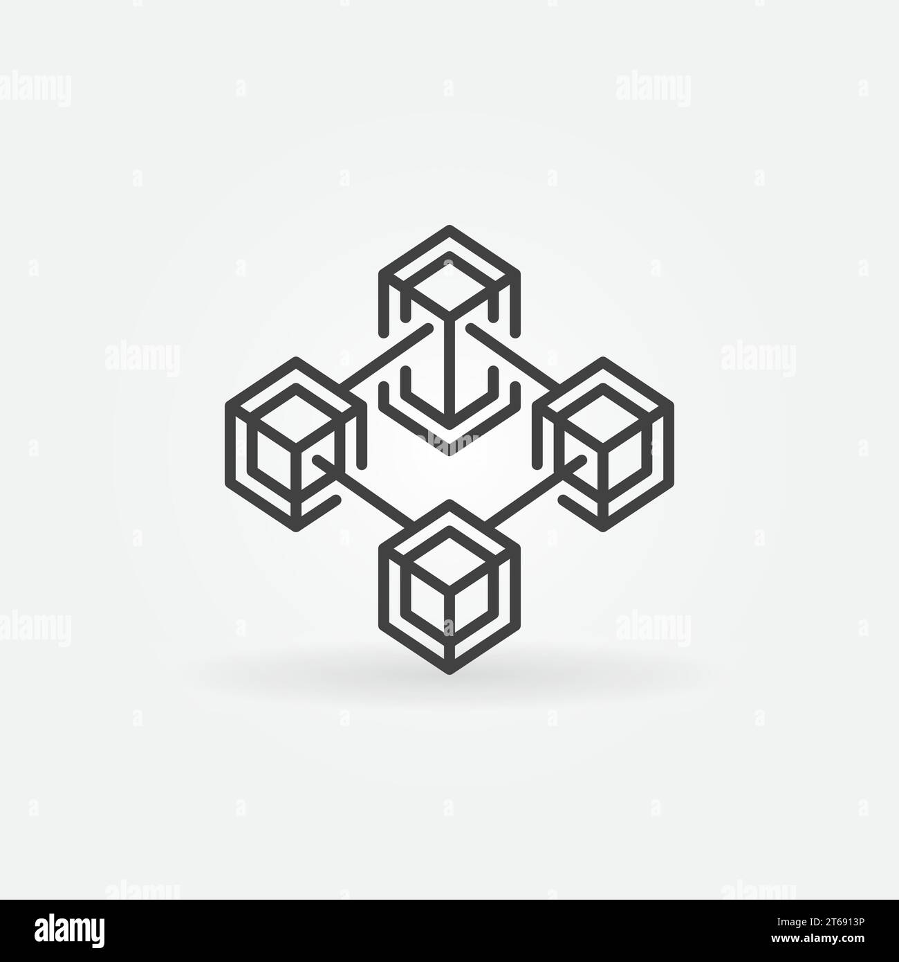 Blockchain vector line concept crypto icon or design element Stock ...