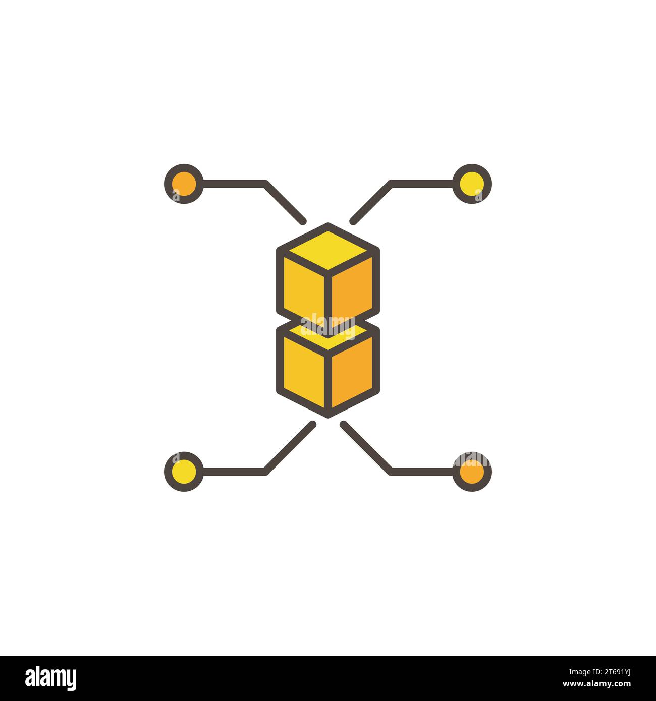 Block Chain vector cryptocurrency yellow modern icon or logo element ...
