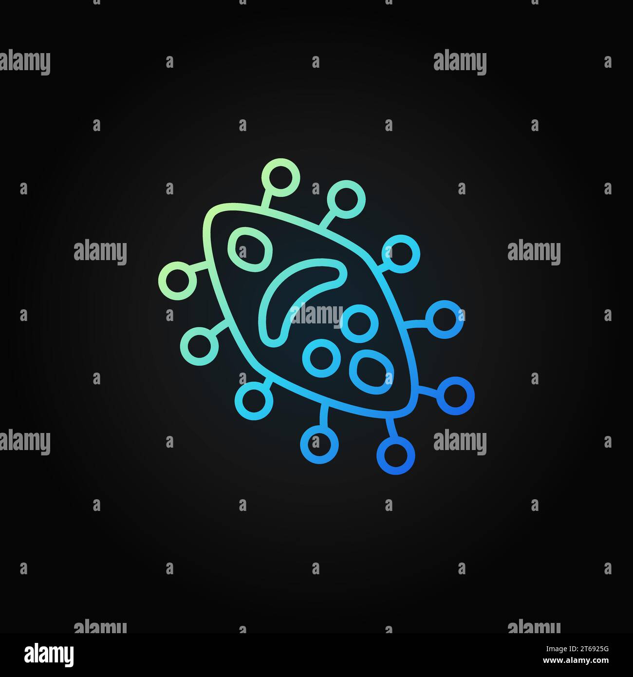 Virus vector blue microbiology concept icon or design element in ...
