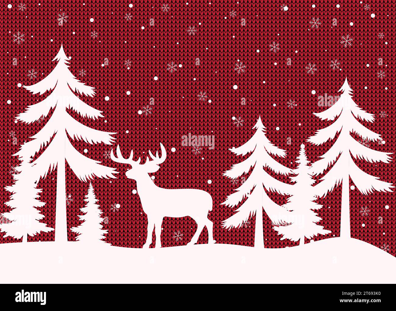 Christmas and New Year pattern knitted Plaid. Festive background for design and print Stock Vector