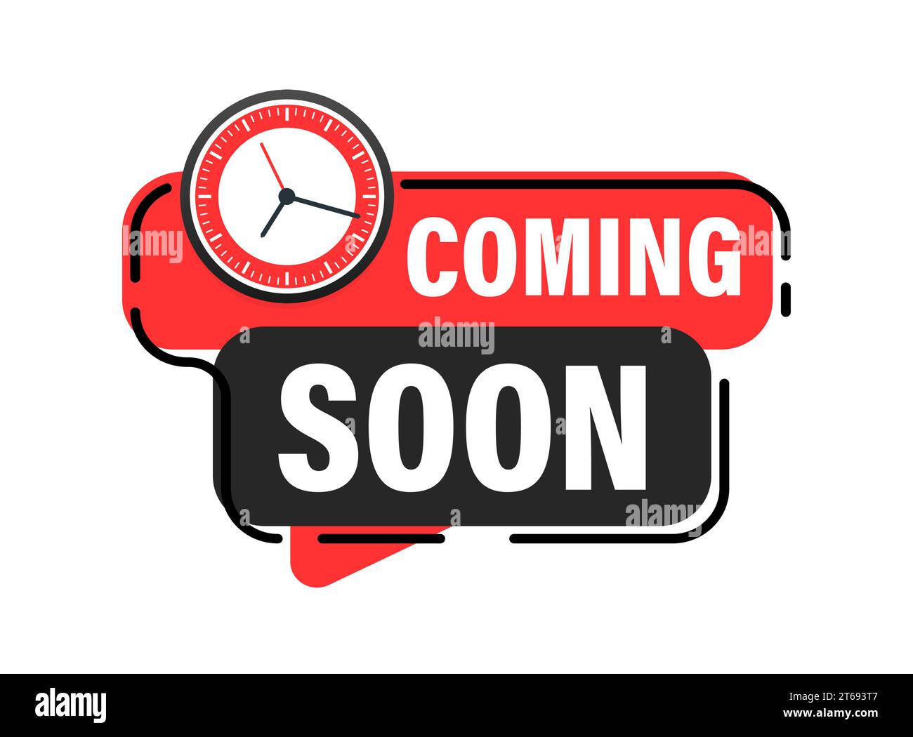 Red and Black Coming Soon Countdown Clock Vector Design. Vector ...