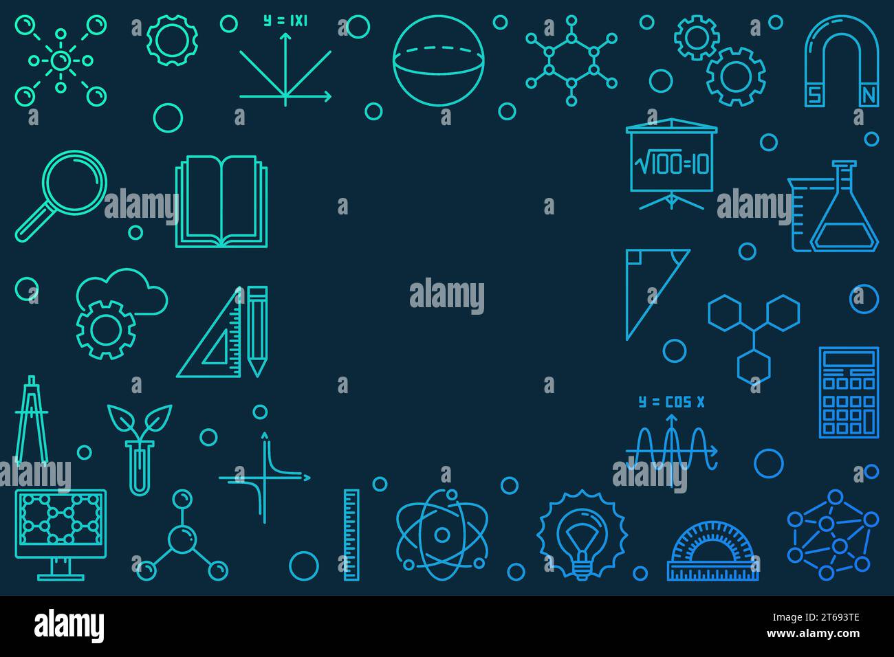 Science, Technology, Engineering and Mathematics colored horizontal ...