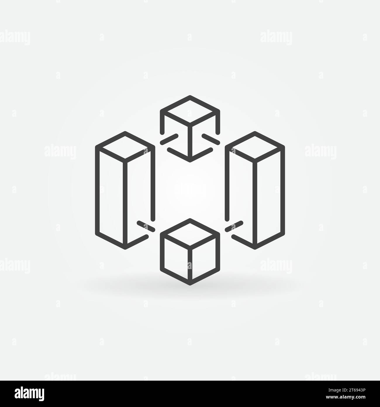 Blockchain cryptocurrency business vector line concept icon or logo ...