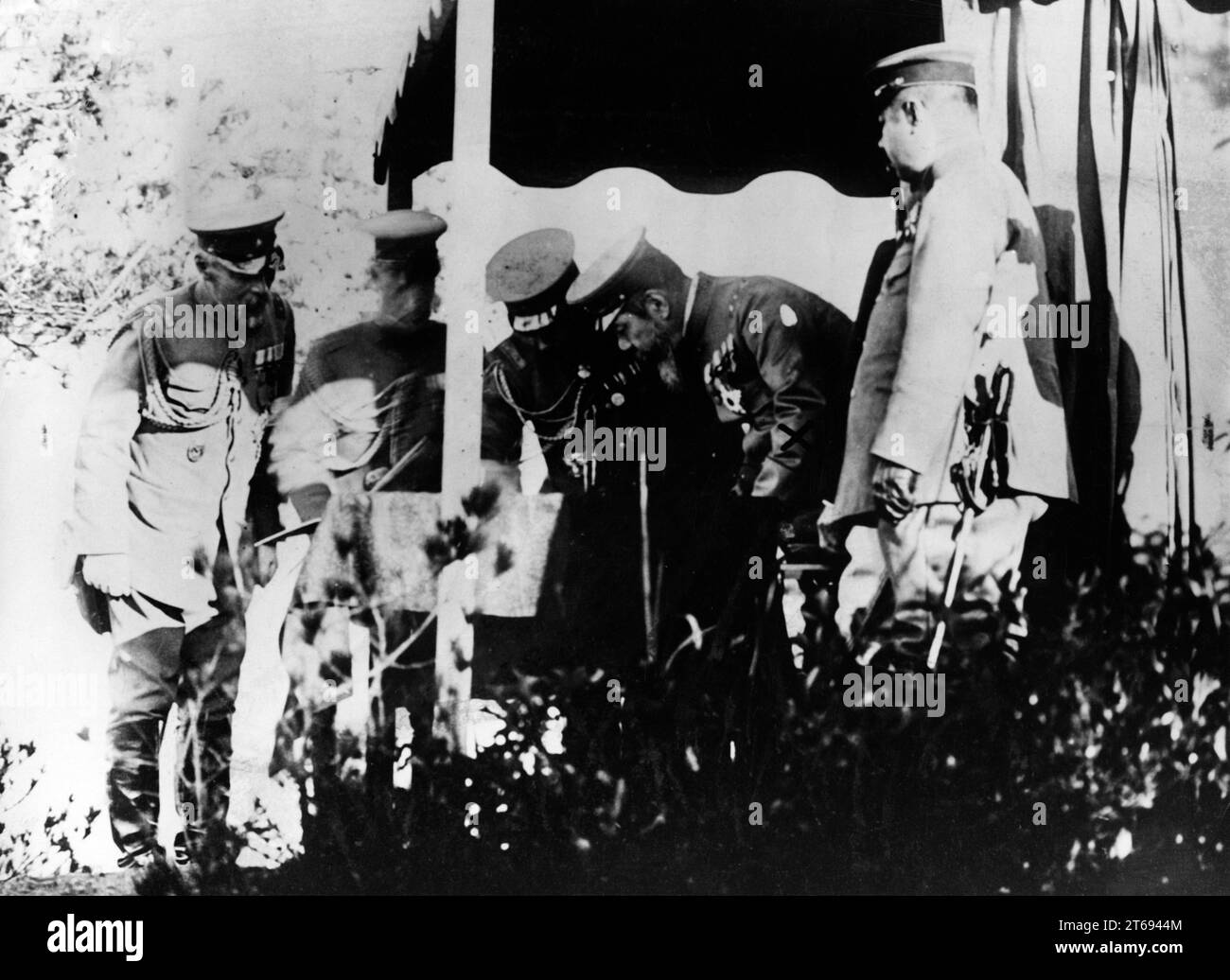 The Japanese Emperor Mutsuhito during a maneuver. [automated