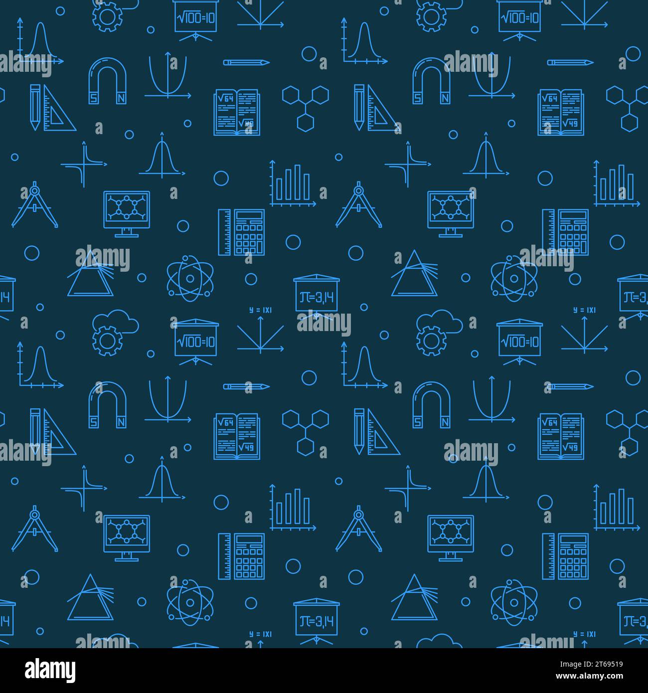 Science, Technology, Engineering and Mathematics blue seamless pattern ...