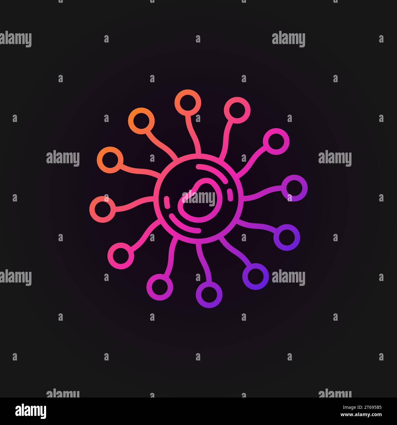 Virus Bacteria concept colored vector icon or symbol in thin line style ...