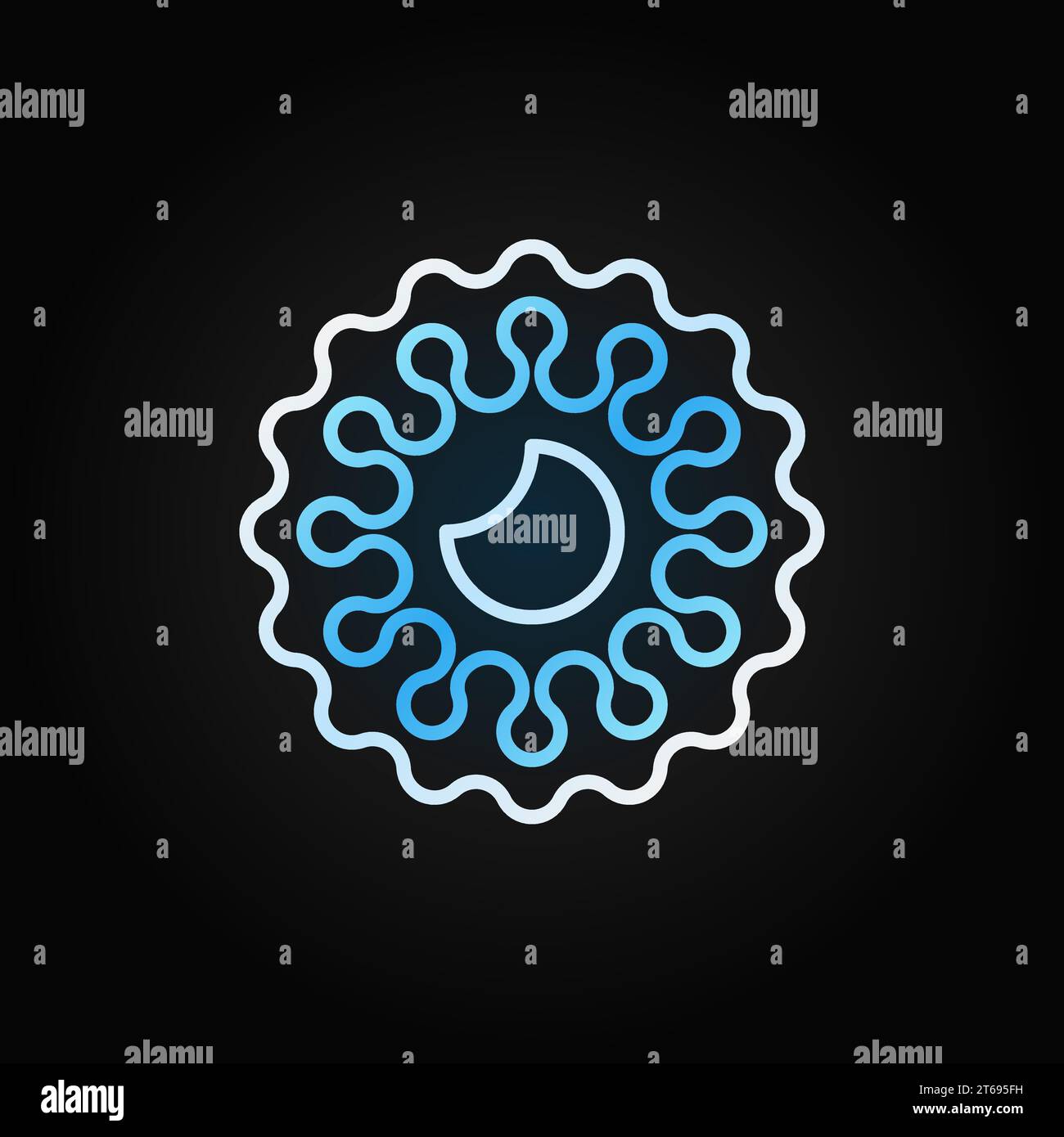 Bacteria or Virus outline vector blue concept icon or design element on ...