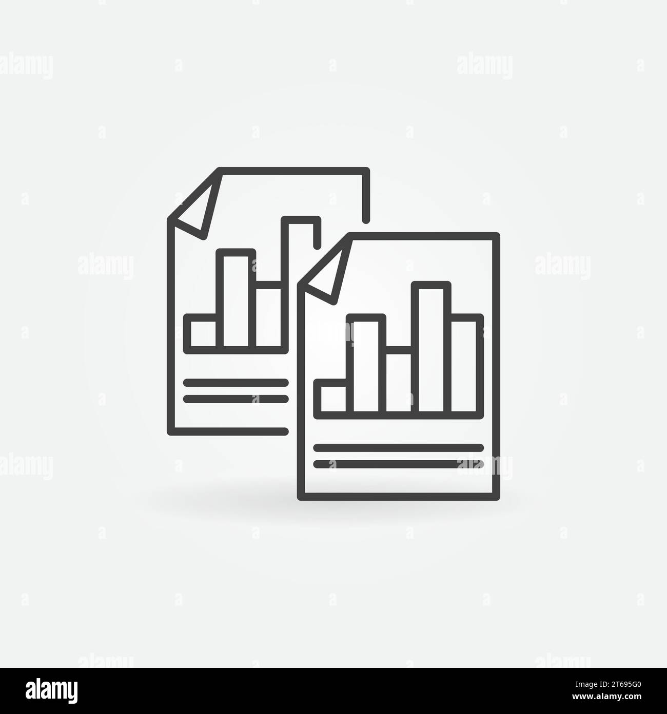 Two Business reports outline vector icon or design element Stock Vector