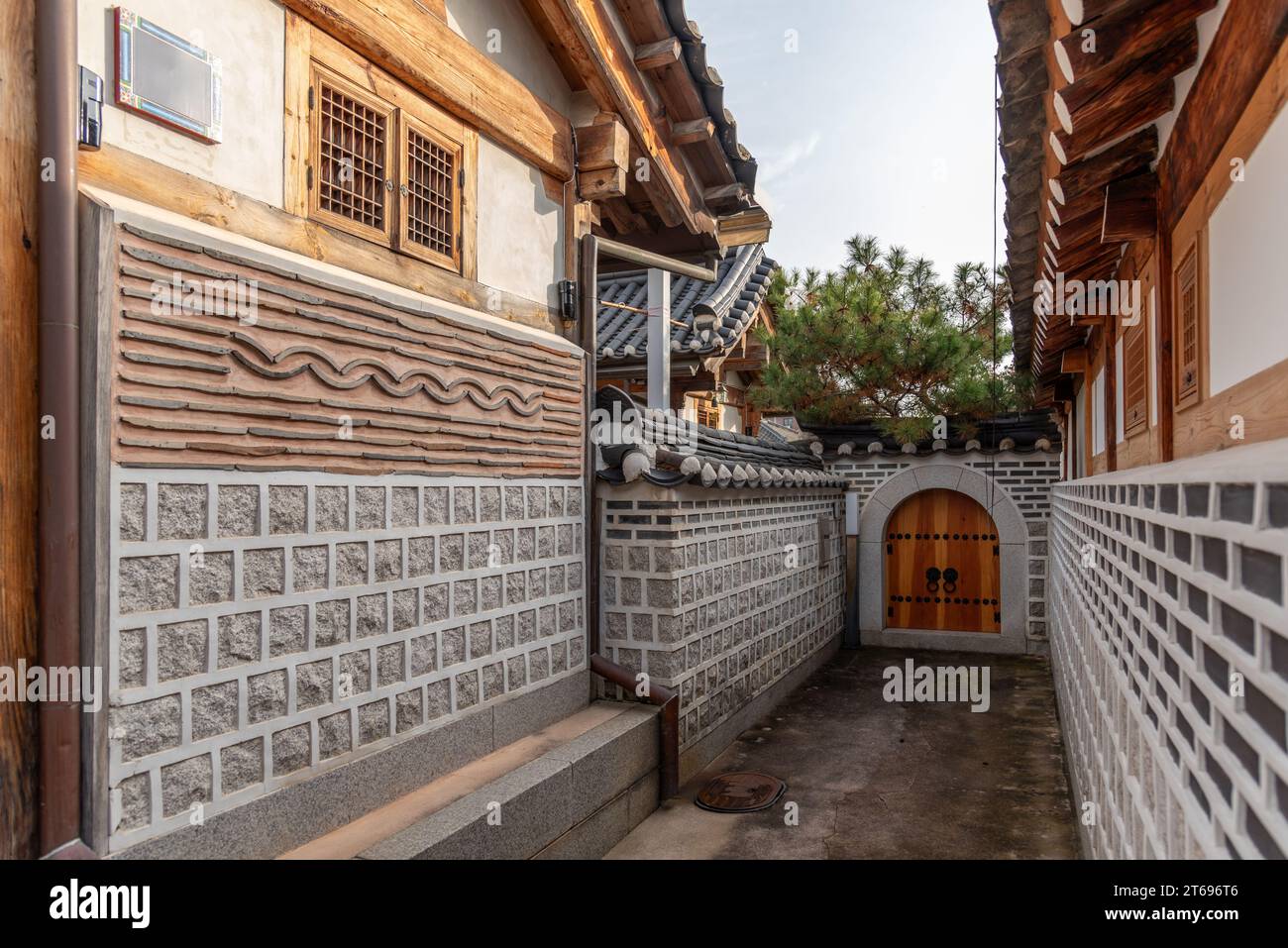 Bukchon Hanok village old traditional Korean architecture district and ...