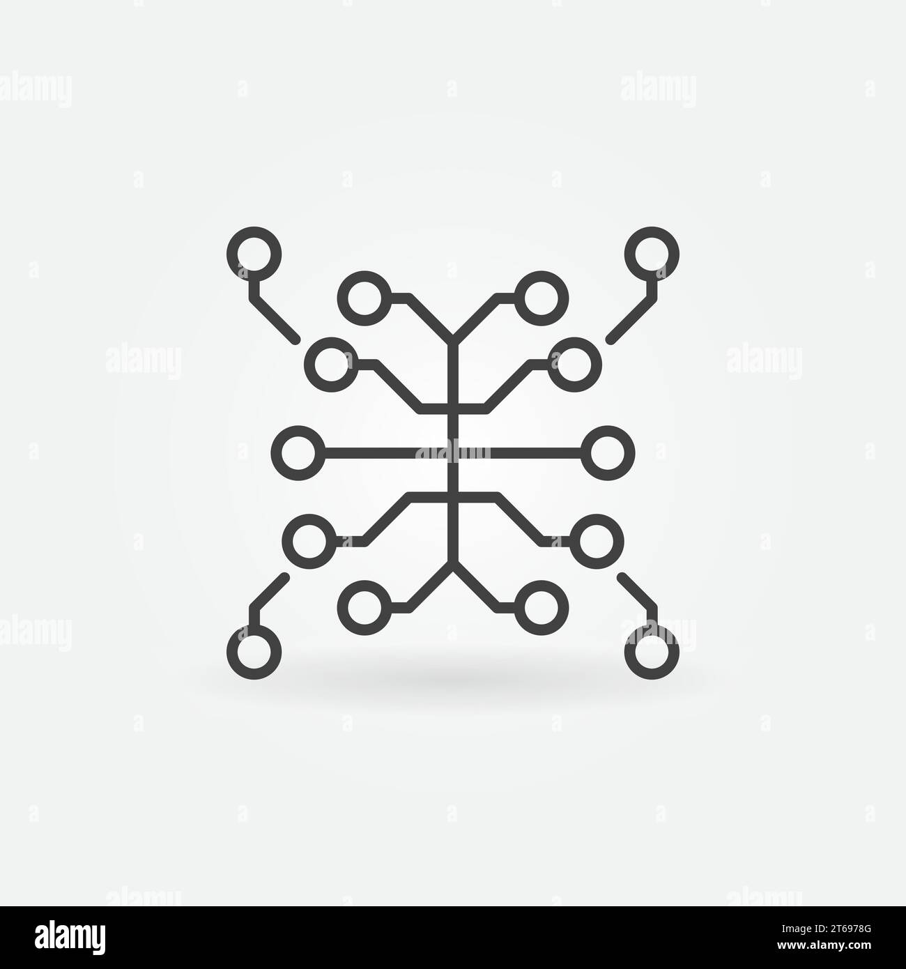 Artificial Intelligence brain vector icon or sign in thin line style ...