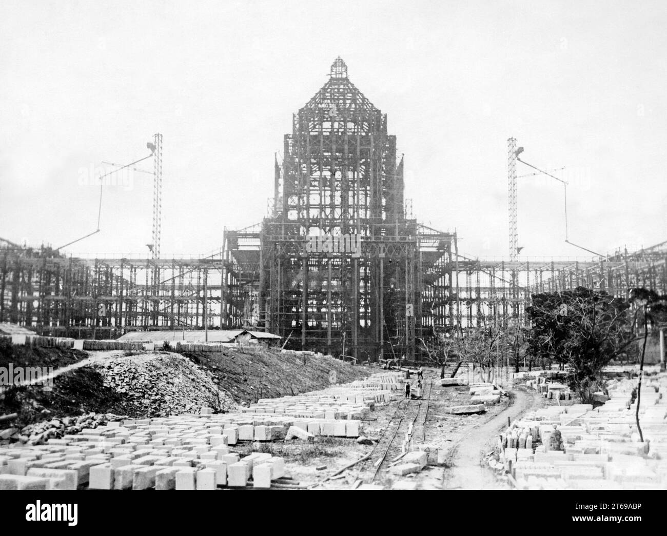 Construction site for the parliament in Tokyo. [automated translation] Stock Photo