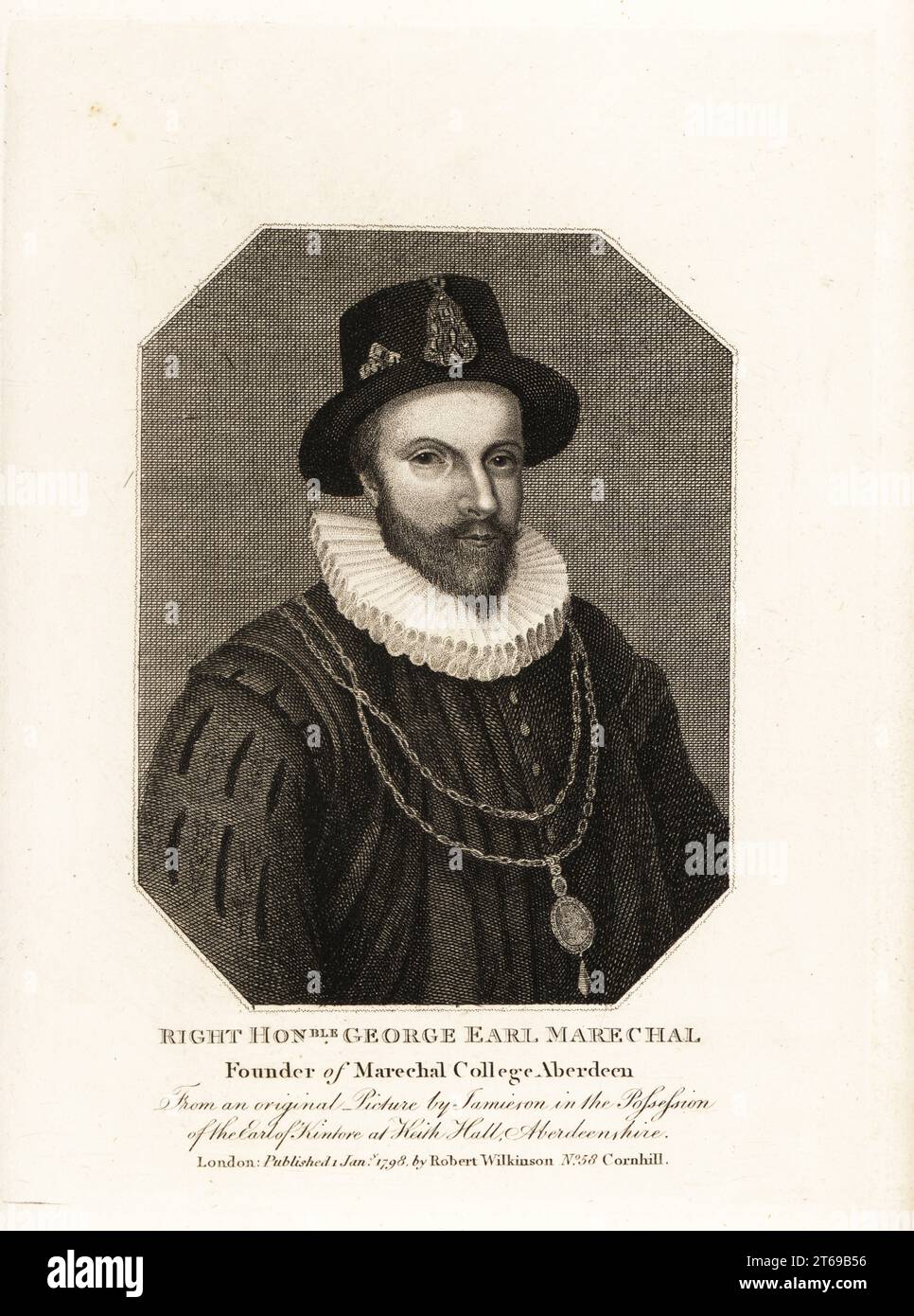 Portrait of George Keith, 4th Earl Marechal, c. 1553-1623. Founder of ...