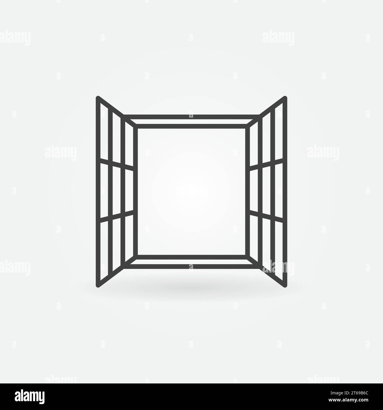 Opened window vector line concept icon or design element Stock Vector