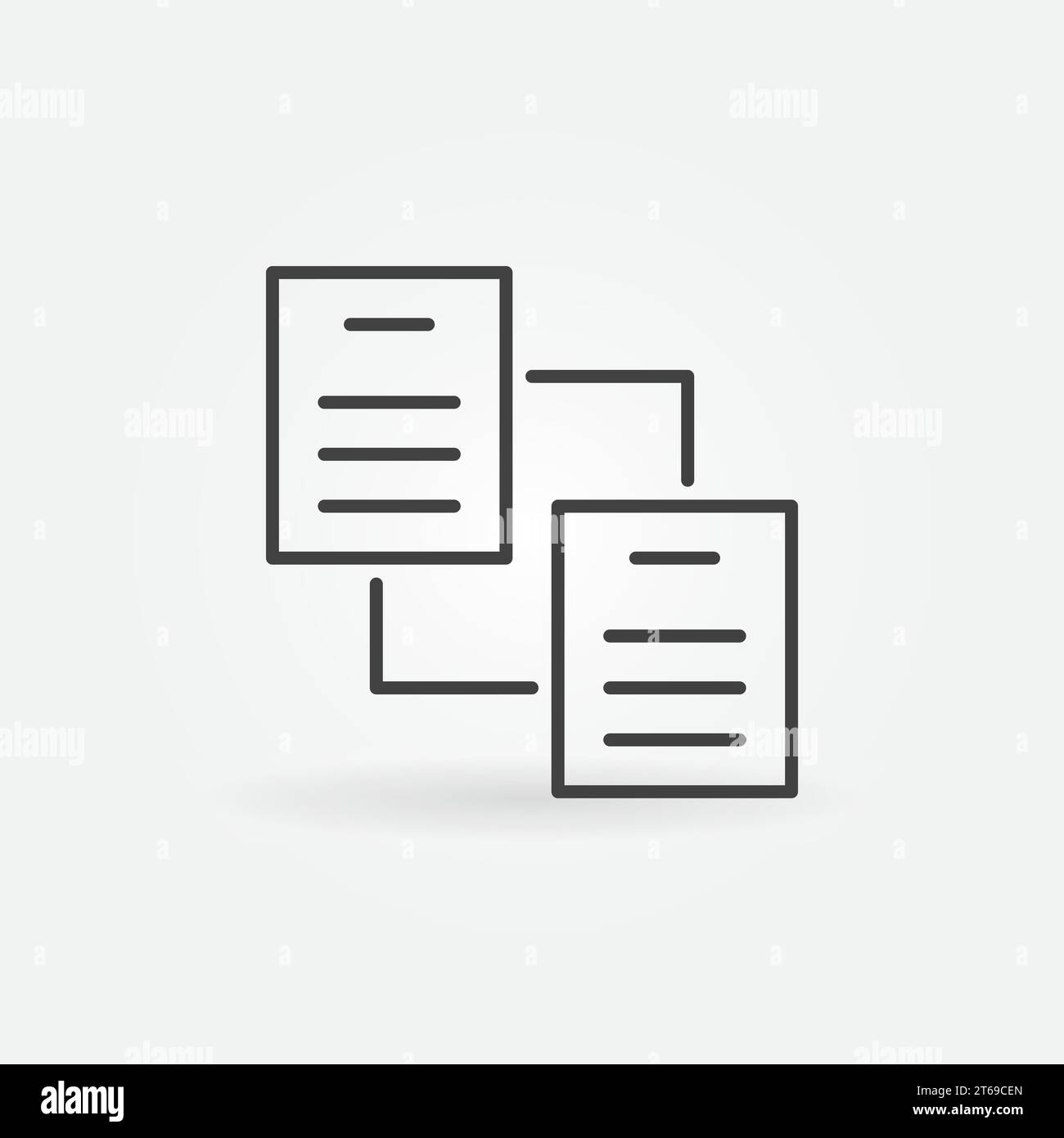 Two Document papers outline vector icon or symbol Stock Vector