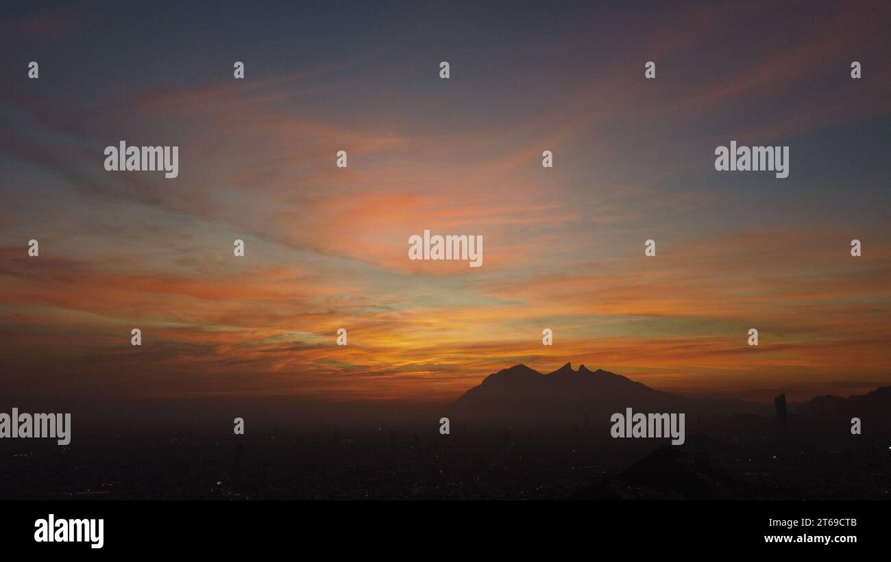 Mountain with Sunrise Behind (Cerro de la Silla Stock Photo - Alamy