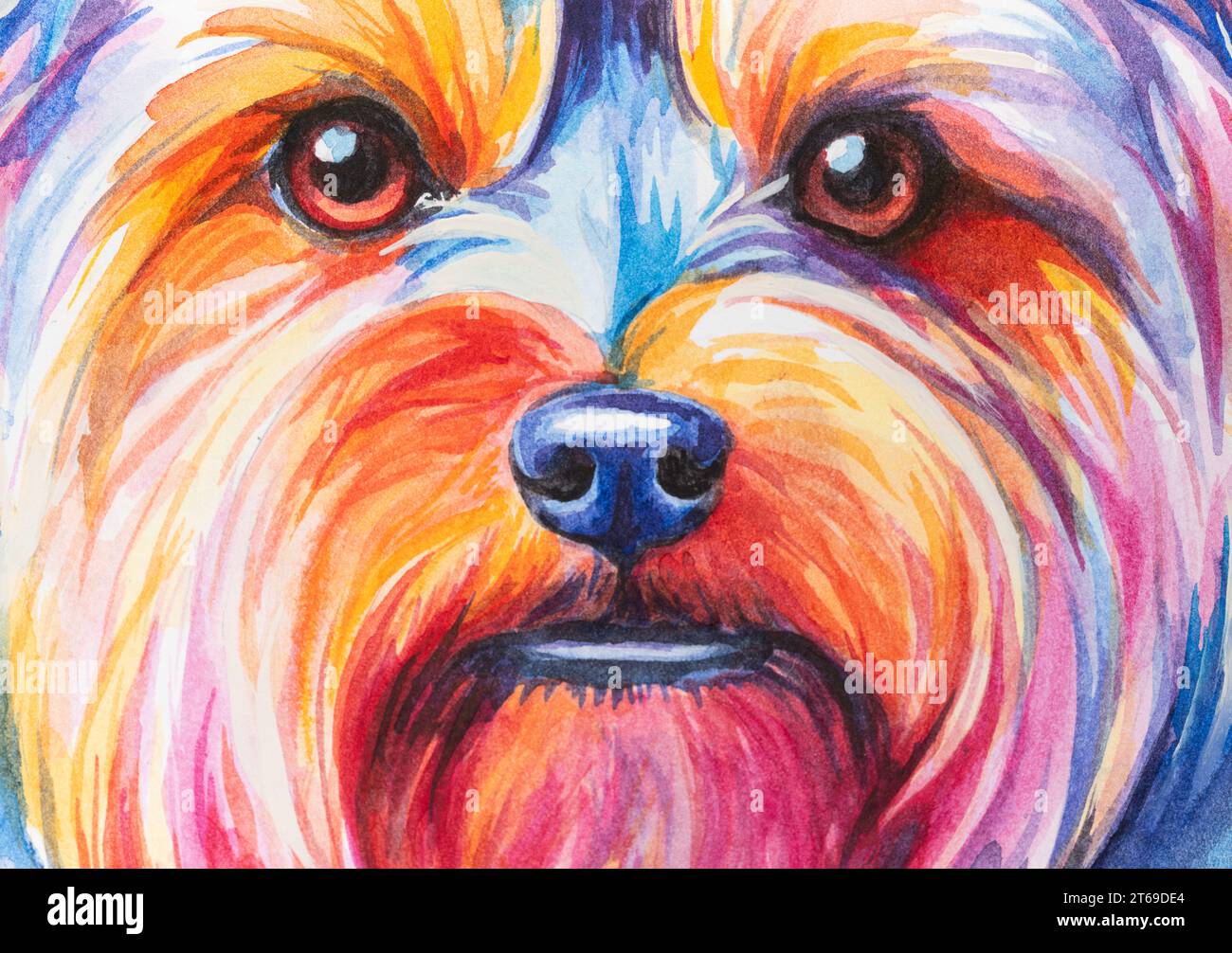dog painted in watercolor on a white background Stock Photo Alamy