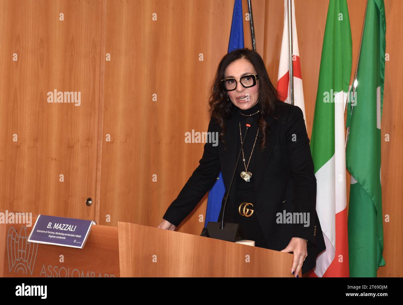 Milan, . 09th Nov, 2023. Milan, Italy The fashion production chain conference at ASSOLOMBRDA The role of the supply chain in the evolution of the fashion system participates in fashion institutions and managers In the photo:Barbara Mazzali councilor for tourism, marketing, territory and fashion of the Lombardy region Credit: Independent Photo Agency/Alamy Live News Stock Photo