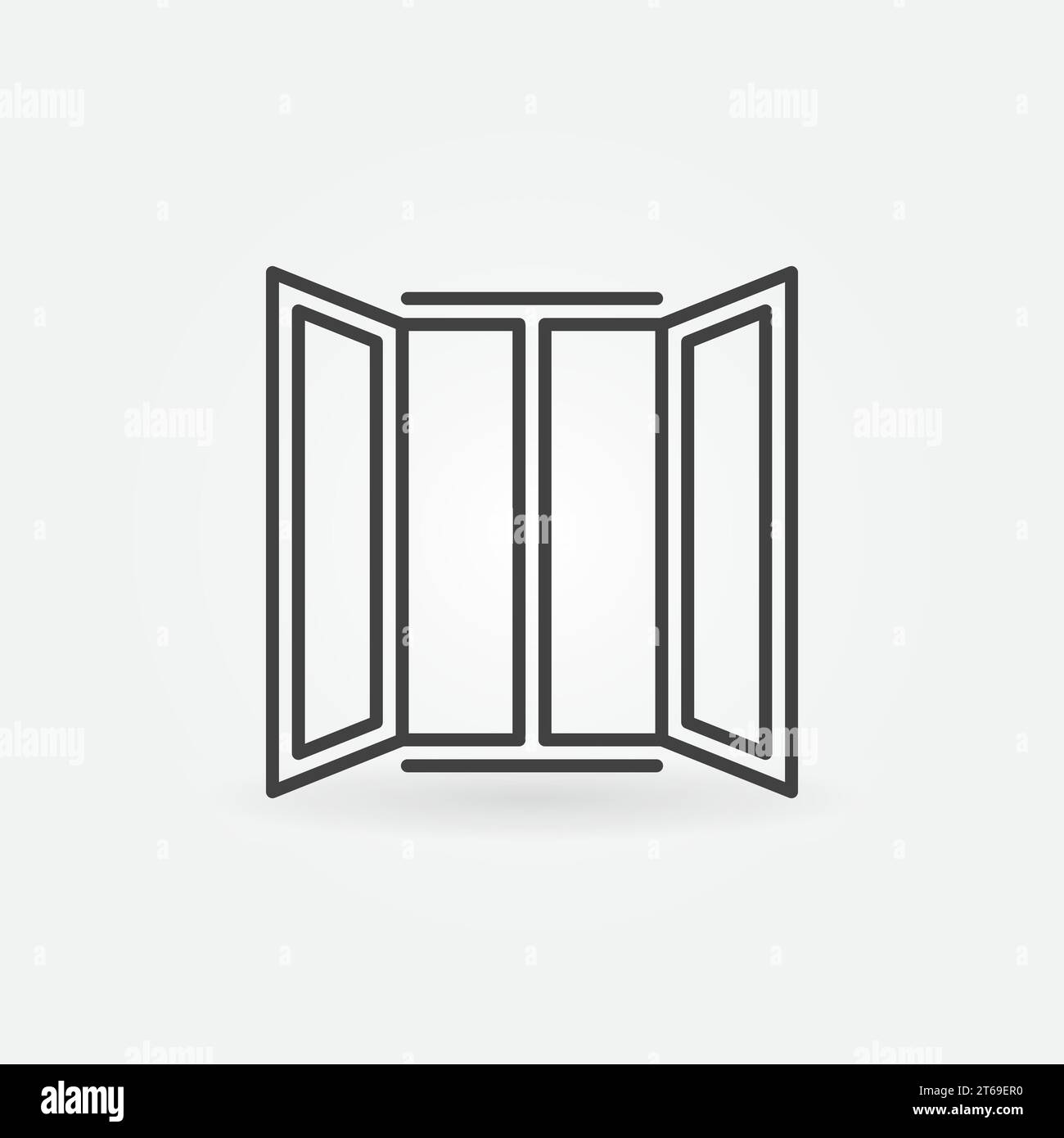 Opened window icon in outline style. Vector concept symbol or design element Stock Vector